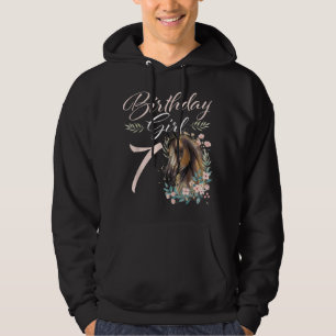 7th Birthday Girl Horse Lover 7 Years Old Bday T-S Hoodie