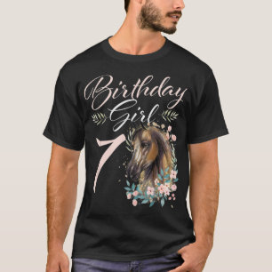 7th Birthday Girl Horse Lover 7 Years Old Bday T-S T-Shirt