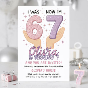 7th Birthday Girl Invitation