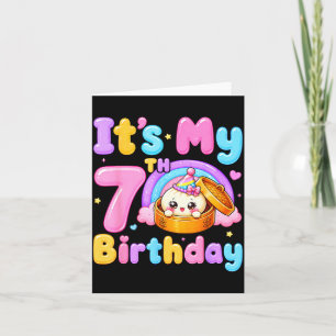 7th birthday girl kawaii dumpling anime birthday card