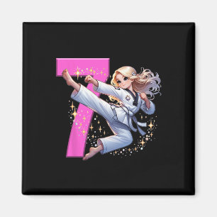 7th Birthday Girl Martial Arts Party Taekwondo Kar Magnet