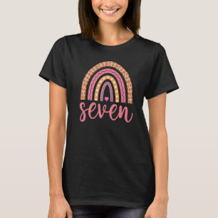 7th Birthday Girl Seven Year Old Rainbow Birthday T-Shirt