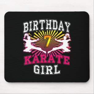 7th Birthday Girl Shirt - Karate 7 Years Old Kid Mouse Mat