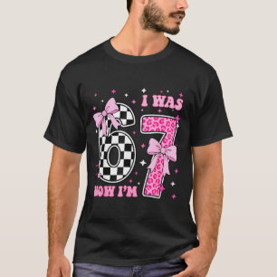 7th birthday girl was 6 7 year old girl groovy T-Shirt