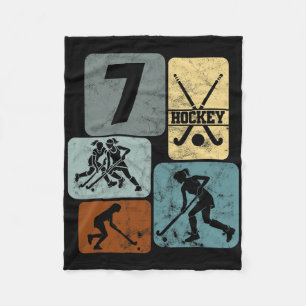 7th Birthday Girls Field Hockey 7 Years Of Hockey Fleece Blanket