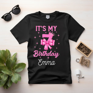 7th Birthday Girls Gifts Seven 7 Year personalised T-Shirt