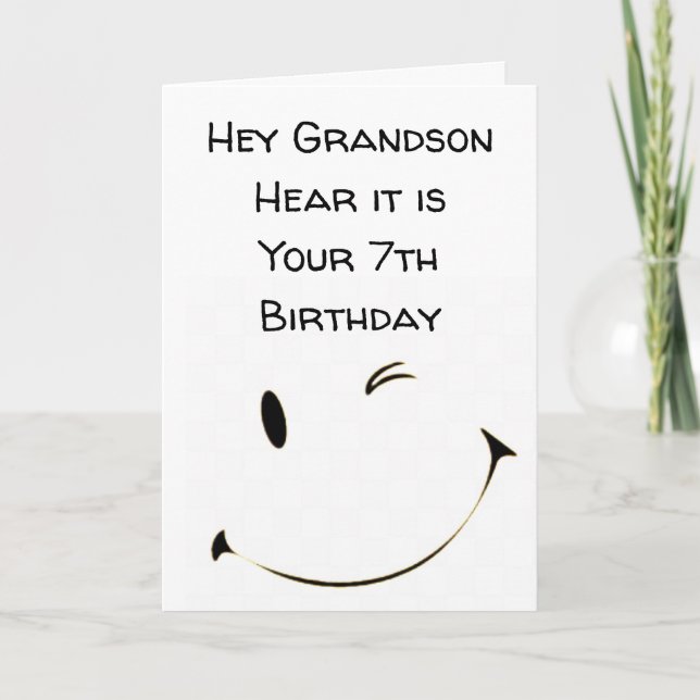 ***7th BIRTHDAY GRANDSON*** Card (Front)