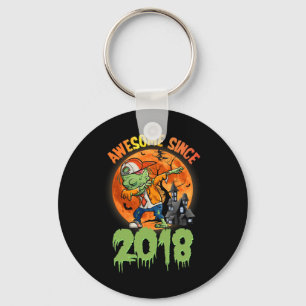 7th Birthday Halloween Dabbing Zombie Awesome Sinc Key Ring