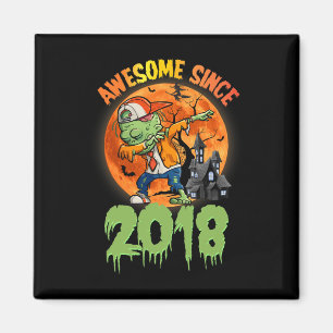 7th Birthday Halloween Dabbing Zombie Awesome Sinc Magnet
