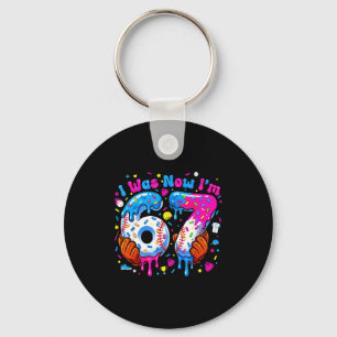 7Th birthday i 6 now i'm 7 baseball ice cream drip Key Ring