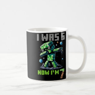 7Th birthday i 6 now im 7 pixel dab 67 boys kids y Coffee Mug