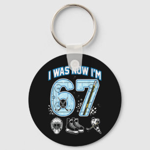 7th Birthday I Was 6 Im 7 Six Seven 67 Ice Hockey Key Ring