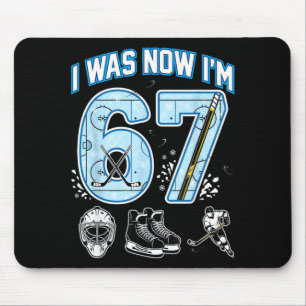 7th Birthday I Was 6 Im 7 Six Seven 67 Ice Hockey Mouse Mat