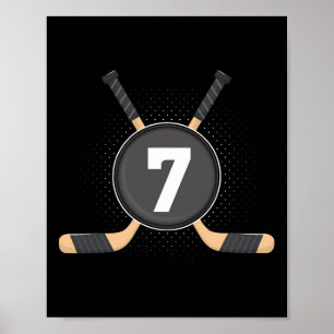7th Birthday Ice Hockey 7 Years Old Themed Birthda Poster