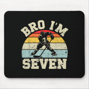 7th Birthday Ice Hockey Boy 7 Year Old Hockey Mouse Mat