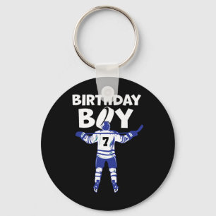 7th Birthday Ice Hockey Boy 7 Year Old Hockey Play Key Ring