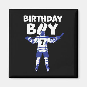 7th Birthday Ice Hockey Boy 7 Year Old Hockey Play Magnet
