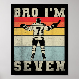 7th Birthday Ice Hockey Boy 7 Year Old Hockey Play Poster