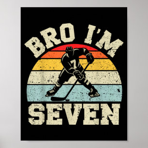 7th Birthday Ice Hockey Boy 7 Year Old Hockey Poster