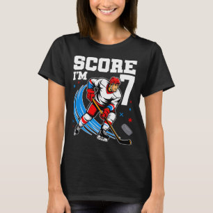 7th Birthday Ice Hockey Boy Seven Year Old Ice Hoc T-Shirt