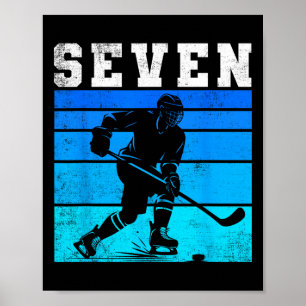 7th Birthday Ice Hockey Boys Seven Hockey Birthday Poster