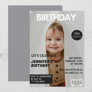 7th birthday invitations for her Magazine Cover