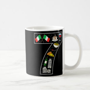 7th Birthday Italian Culture 7 Year Old Italy Flag Coffee Mug