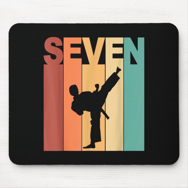 7th Birthday Karate Taekwondo Theme 7 Year Old Mouse Mat (Front)