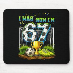 7th birthday kids funny soccer was 6 7 year old mouse mat