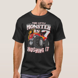 7th Birthday Kids This Little Monster Truck T-Shirt