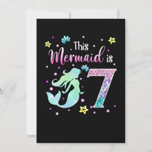 7th Birthday Mermaid Gift for girl Mermaid Girl Invitation
