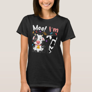 7th Birthday Moo Im 7 Cow Farm Animal Barnyard Fam T-Shirt