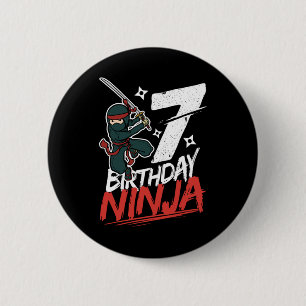 7th Birthday Ninja Im 7 Years Old 6 Cm Round Badge