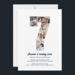7th Birthday Number 7 Custom Photo Collage Invitation<br><div class="desc">Celebrate your child's momentous 7th Birthday with this cute invitation. It's a personalised photo collage invite that allows you to create a truly unique and memorable design. This customisable template lets you insert your own cherished photos, capturing the precious moments of your kid's year. This invitation is perfect for commemorating...</div>