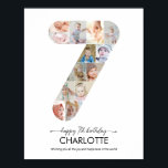 7th Birthday Number 7 Photo Collage Custom Picture Poster<br><div class="desc">Celebrate a very special milestone with this 7th Birthday Poster featuring number 7 photo collage design that highlights your child best memories. You can easily customize the design by adding 13 photos from newborn to seven year old, creating a meaningful and heartwarming display. Perfect for a seventh birthday party, cake...</div>