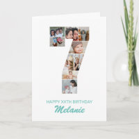 7th Birthday Number 7 Photo Collage Personalised