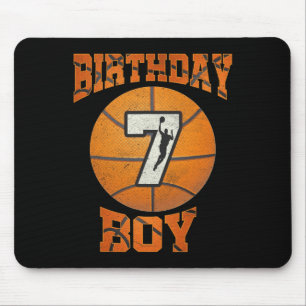 7th Birthday Outfit Boy Basketball Seven 7 Year Ol Mouse Mat