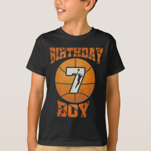 7th Birthday Outfit Boy Basketball Seven 7 Year Ol T-Shirt
