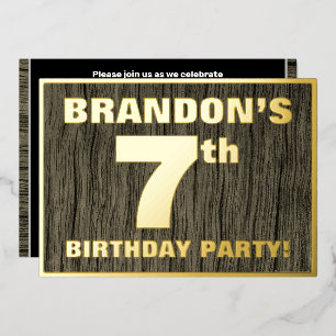 7th Birthday Party: Bold, Faux Wood Grain Pattern