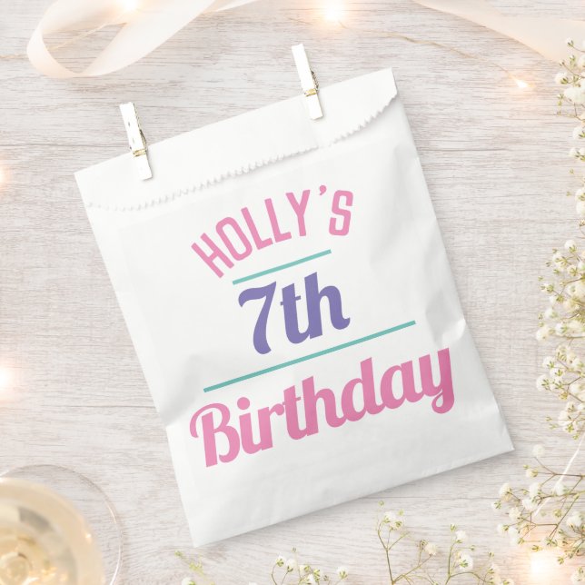 7th Birthday Party Candy Bag (Clipped)