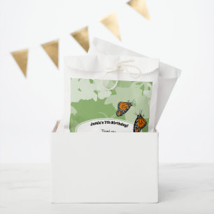 7th Birthday Party Monarch Butterfly Green Favour Bags