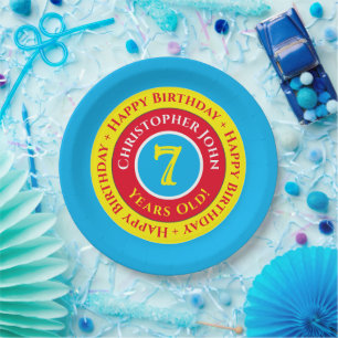 7th Birthday Party Paper Plates