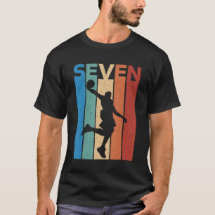 7th Birthday Party Seven 7 Years Old Basketball Ki T-Shirt