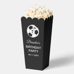 7th Birthday Party Soccer Black Boys Sports Favour Box