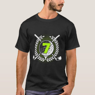 7th Birthday Party Sport Golf 7 Years Old For Kids T-Shirt
