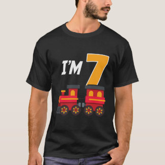7Th Birthday Party Train Toy 7 Year Old Funny B-Da T-Shirt