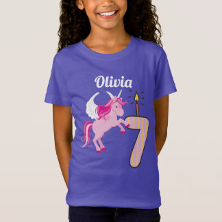 7th Birthday Personalised Name Unicorn Shirt