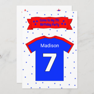 7th birthday personalised party invitation