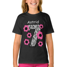 7th Birthday Pink Zebra Custom Name C007