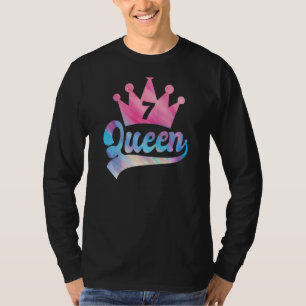 7th Birthday Queen Girls Happy Birthday Party Cro T-Shirt